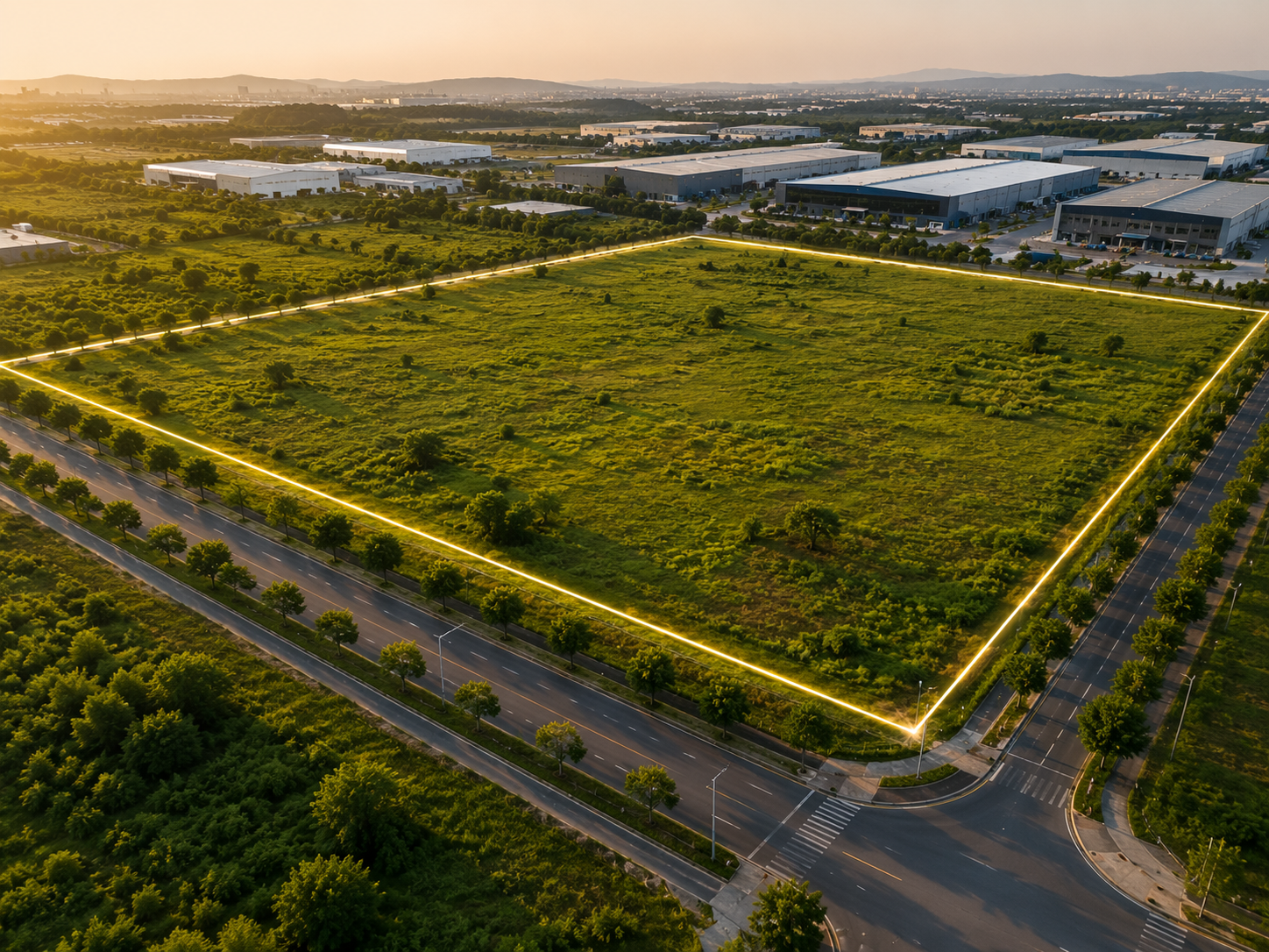 Land investment plot for location and documentation review