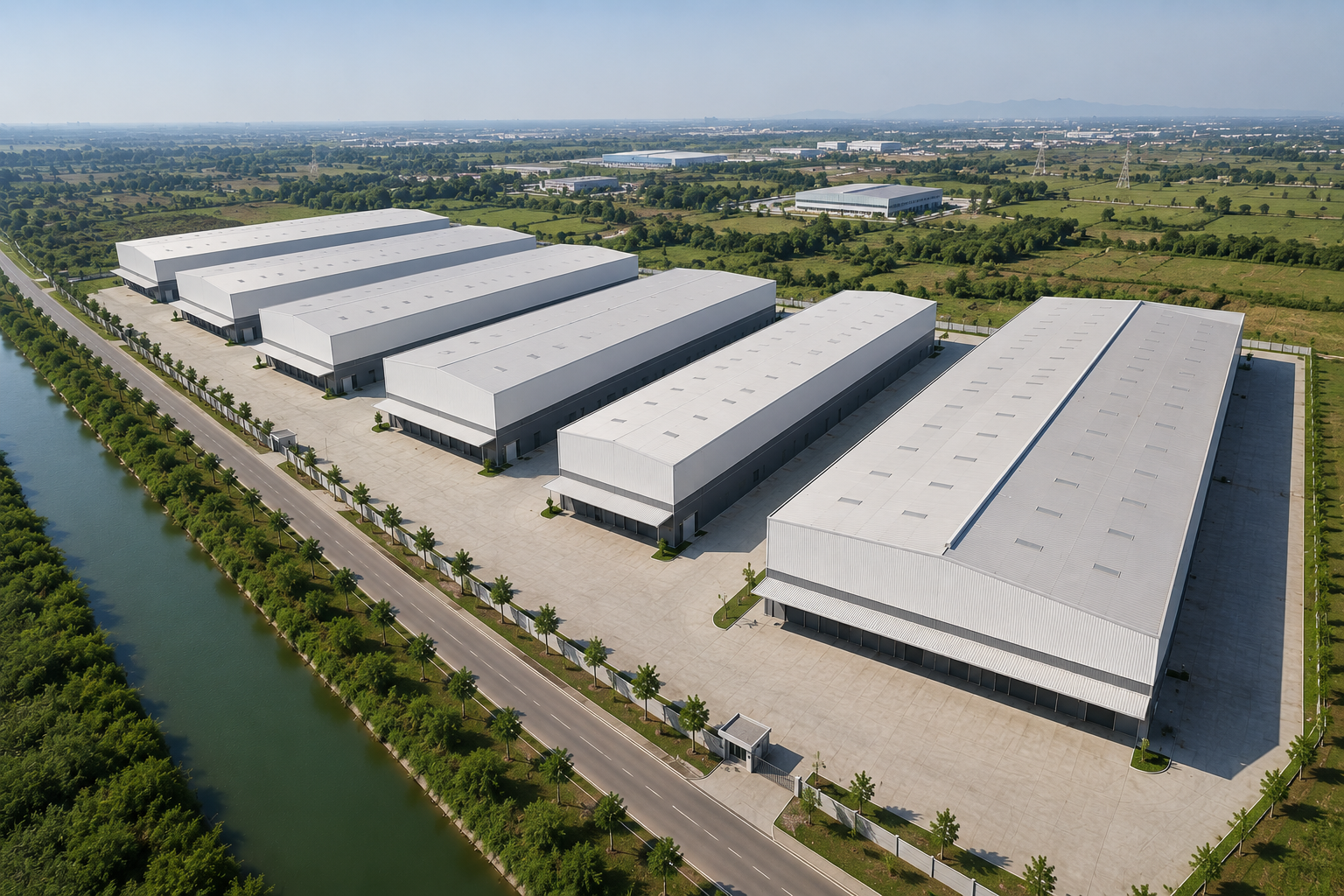 Pre-leased warehouse investment asset in an industrial campus